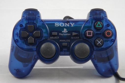 Original Sony PlayStation 2 Controller (Dualshock 2) Blau-Transparent PS2 