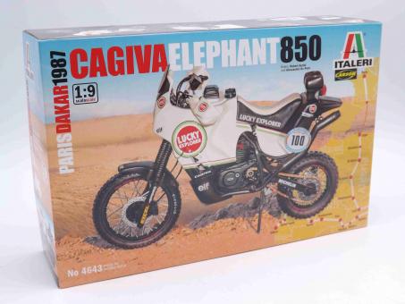 Italeri 4643 Cagiva Elefant 850 Paris-Dakar 1987 Motorrad Bausatz 1:9 OVP 