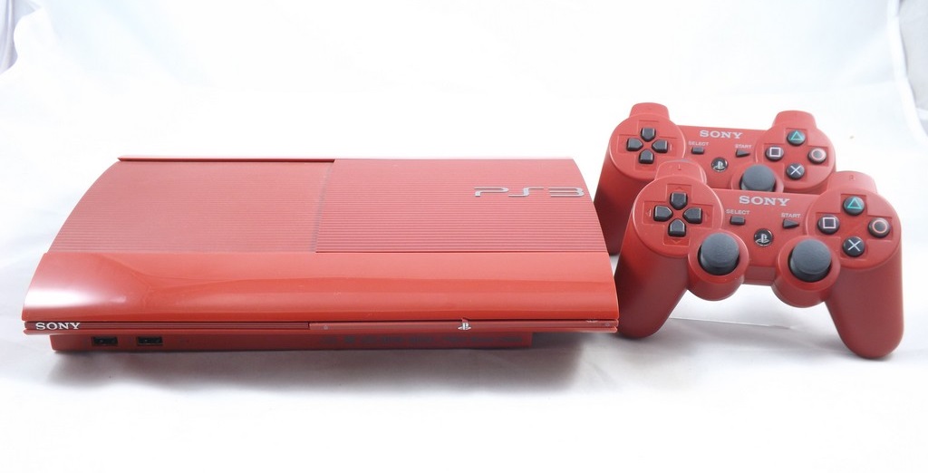 Sony PlayStation 3 Superslim Konsole 500 GB Rot PS3 + 2 Original